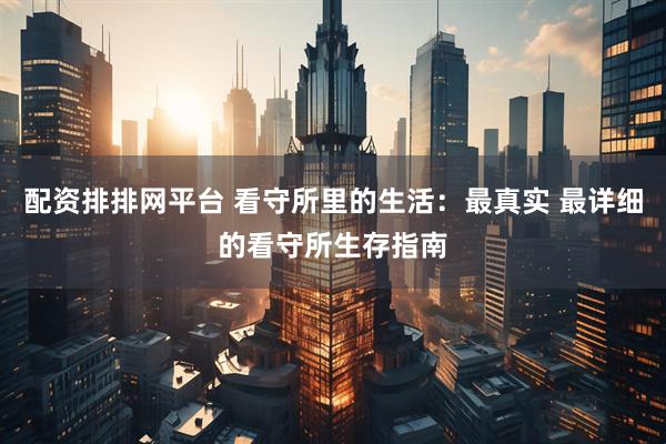 配资排排网平台 看守所里的生活：最真实 最详细的看守所生存指南